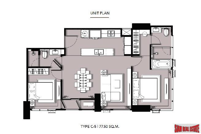 Elegant, Modern & Trendy Two Bedroom Condos in New Thong Lo Development-16