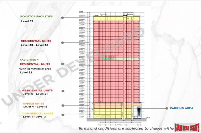 One Bedroom Duplex Development Built 500 M. from New Orange MRT Line in Rama 9-11