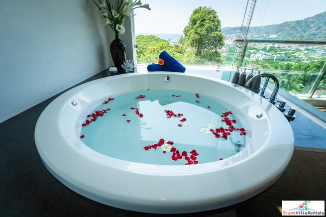 The Royal Bay View Villas | Two Bedroom Family Penthouse Duplex for Rent with Panoramic Patong Bay Sea Views-14