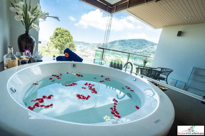 The Royal Bay View Villas | Two Bedroom Family Penthouse Duplex for Rent with Panoramic Patong Bay Sea Views-3