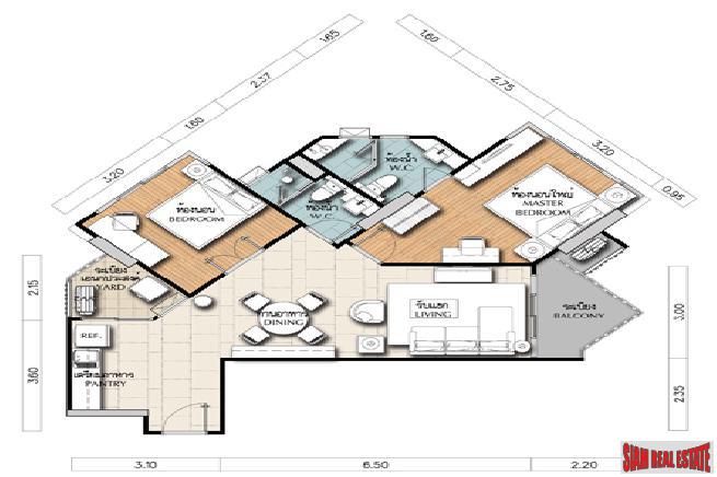 Supalai Wellington | Large 2 Bed Condo on 15th floor with Balcony at Huai Khwang-23