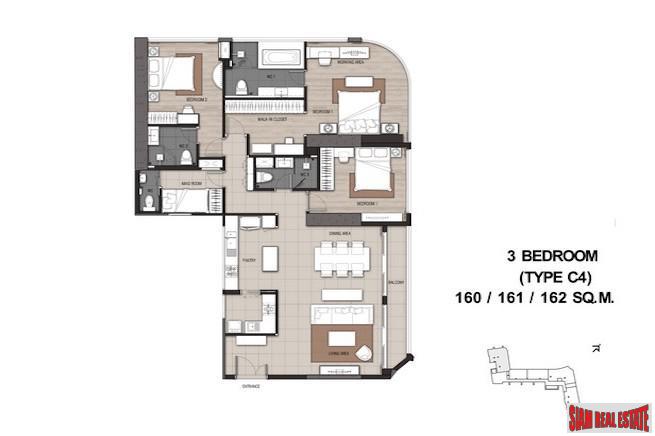 Menam Residence | Fantastic River & City Views from this 48th Floor Three Bedroom Condo for Sale-14