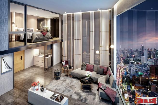 Hot New Luxury High-Rise Condo of Loft Units at the New Central Business District next to MRT Huai Khwang - 1 Bed Loft Units - Free Full Furniture and Discount!-11