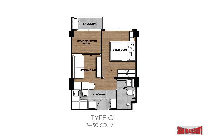 New Low-Rise Modern Condo Under Construction at Soi Laselle, Bearing, Bangna - 1 Bed 25 Sqm Units-28