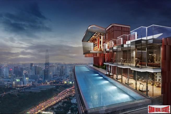 Nearing Completion is this High-Rise Condo with Huge Facilities and Unique Designs only 300 metres to MRT Phra Ram 9, Rama 9 Road - 1 Bed Plus Units-0