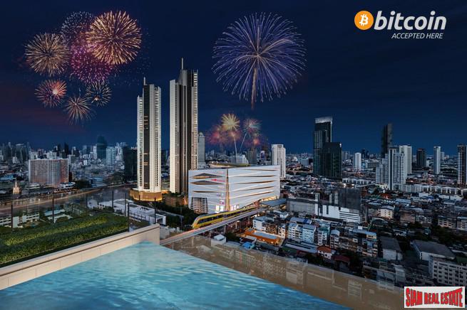 New Luxury Neo Classic Designed High-Rise at Charoennakorn close to Icon Siam, BTS Gold Line and the Riverside - 1 Bed Plus Units - BitCoin Accepted as Payment-0